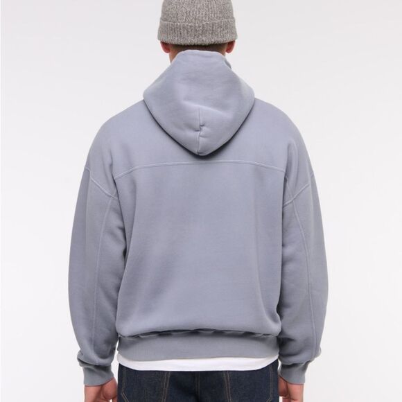 Abercrombie & Fitch Essential Oversized Popover Hoodie Grey size Small NWT in pg - Picture 6 of 9